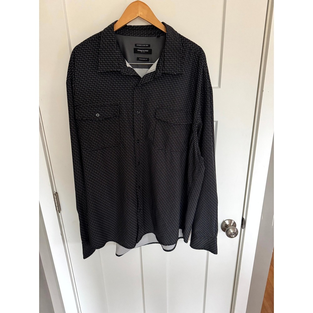 Kenneth Cole New York Men's 3XL Regular Fit Button Down Shirt  Big and Tall